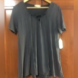 Altar’d State Distressed Gray Lace-up Top Size Medium NWT